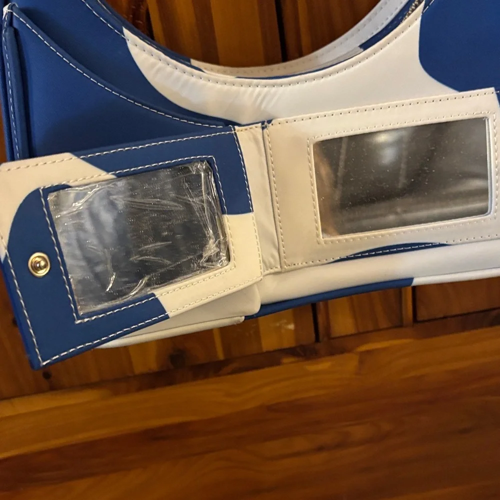 House of Sunny Navy and Cream Shoulder Bag - Picture 3 of 6